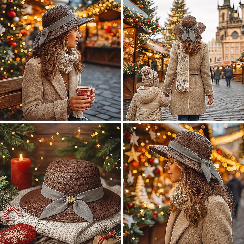 Livity Outernational Brown Woven Straw Hat w/ Olive Ribbon – Boutique Fall & Hol